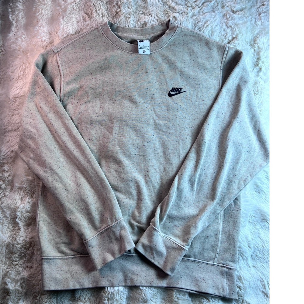 Nike Sportswear Speckled Crewneck Sweats Oatmeal Rainbow Grind Mens Size M A10